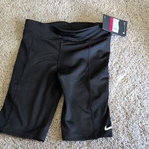 Nike Black Bike Shorts Moisture-Wicking Elastic Waistband